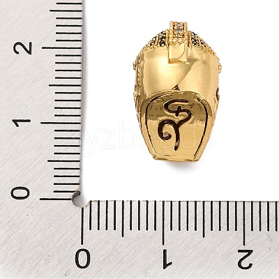 Helmet Shape Rack Plating Brass with Cubic Zirconia Beads KK-S406-15C-1