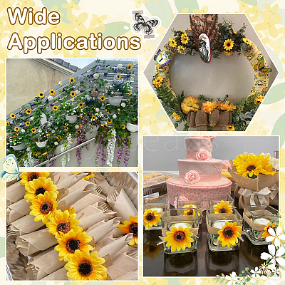 100Pcs Cloth Artificial Sunflower DIY-SP0005-96A-1