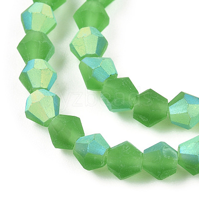 Imitate Austrian Crystal Bicone Frosted Glass Beads Strands GLAA-F029-TM2mm-A03-1