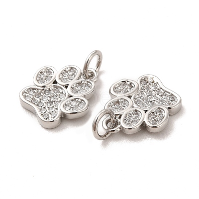 Rack Plating Brass Micro Pave Cubic Zirconia Charms X-KK-F851-07P-1