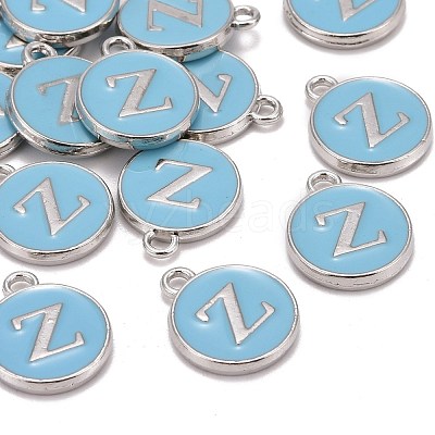 Platinum Plated Alloy Enamel Charms X-ENAM-S118-04Z-P-1