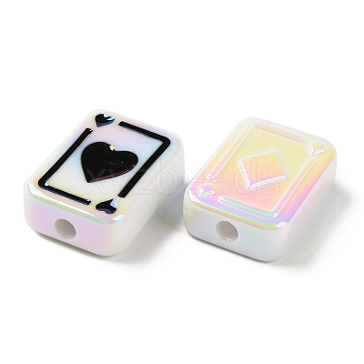 UV Plating Rainbow Iridescent Acrylic Enamel Beads SACR-G034-11G-1