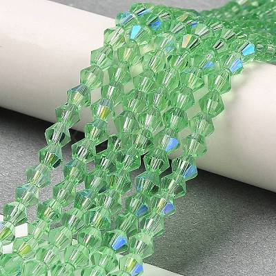 Transparent Electroplate Glass Beads Strands GLAA-F029-4mm-D24-1