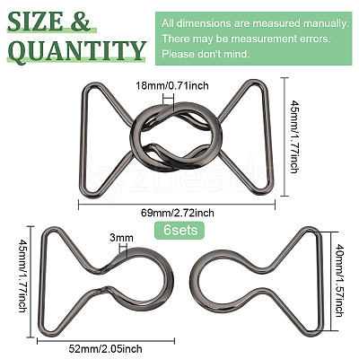 6Pcs Alloy Belt Buckles FIND-BC0004-73B-1