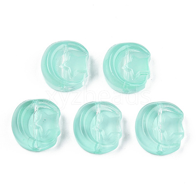 Transparent Spray Painted Glass Beads GLAA-N035-036-C02-1