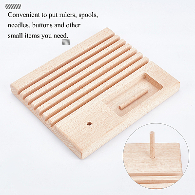 Beech Wood Sewing Embroidery Thread and Drawing Ruler Stand ODIS-WH0011-65-1