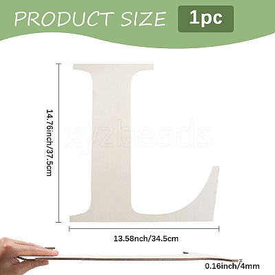 Letter Unfinished MDF Sheets WOOD-WH20012-008L-1