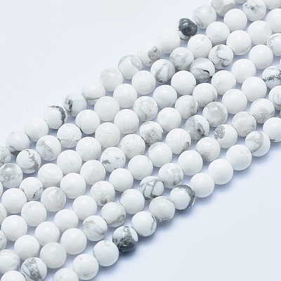 Natural Howlite Beads Strands X-G-P353-01-4mm-1