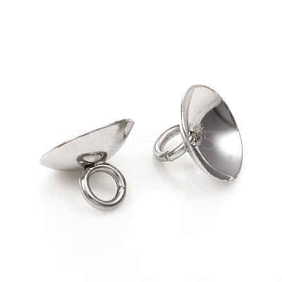 201 Stainless Steel Bead Cap Pendant Bails STAS-G224-24P-01-1