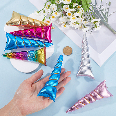 12Pcs 6 Colors Cloth Unicorn Horn Headdress Findings FIND-GF0007-39-1