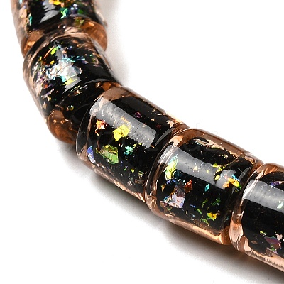Handmade Dichroic Foil Glass Beads Strands DICH-U001-09C-1