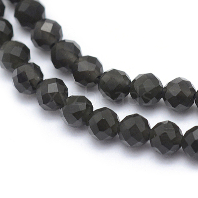 Natural Obsidian Beads Strand X-G-E411-33-4mm-1