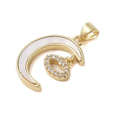 Brass Micro Pave Clear Cubic Zirconia Pendants KK-I712-49G-06-1