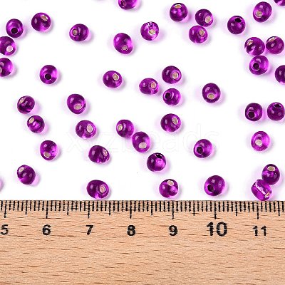 6/0 Baking Paint Transparent Fringe Glass Seed Beads SEED-N006-06H-1