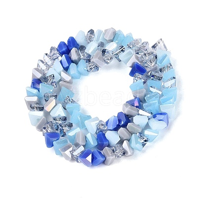 Mixed Styles Electroplate Glass Beads Strands EGLA-Q135-03A-C04-1