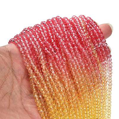 Transparent Painted Glass Beads Strands LS-DGLA-A034-T3mm-A07-1