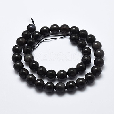Natural Ice Obsidian Beads Strands X-G-A171-16-8mm-1