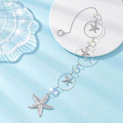 Glass Hanging Suncatchers HJEW-JM04584-1