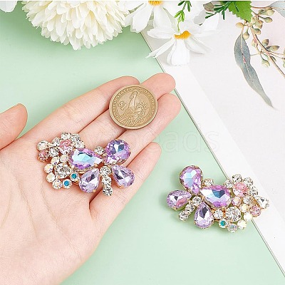 2Pcs Butterfly Alloy Glass Rhinestone Shoe Decoration FIND-AR0005-01A-1