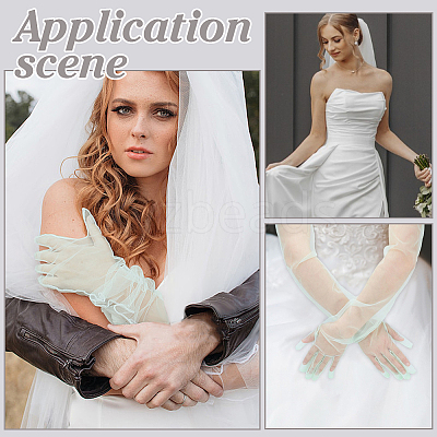 2 Pairs Tulle Gloves AJEW-ME0001-72-1