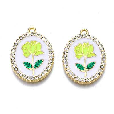 Rack Plating Alloy Enamel Pendants PALLOY-S132-337G-1