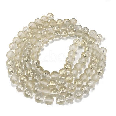 Frosted Transparent Glass Bead Strands GLAA-P065-8mm-01-1
