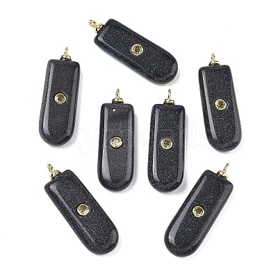 Synthetic Blue Goldstone Pendants KK-C251-01H-01-1
