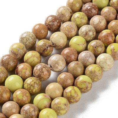 Dyed Natural Regalite/Imperial Jasper/Sea Sediment Jasper Beads Strands G-B124-C01-08-1