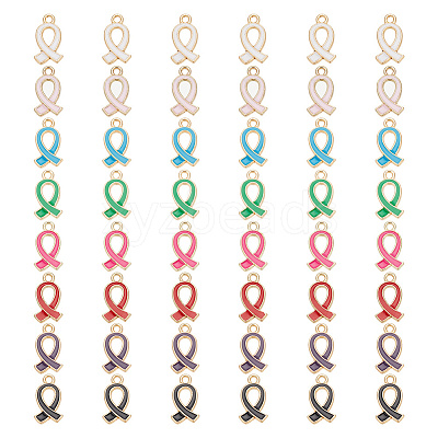 96Pcs 8 Colors Alloy Enamel Pendants ENAM-HY0003-04-1