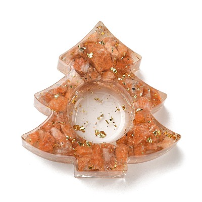 Natural Sunstone & Resin Candle Holder Molds DJEW-H012-03F-1