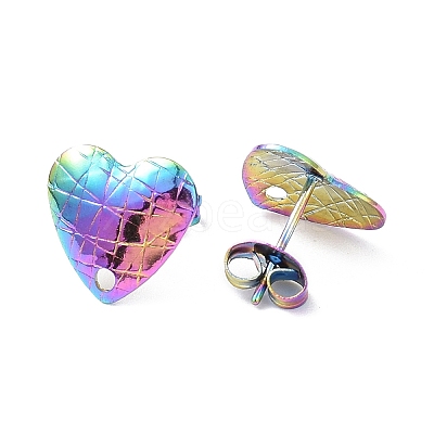 Ion Plating(IP) 304 Stainless Steel Stud Earring Finding EJEW-I285-11MC-1