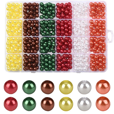 6 Colors Imitation Pearl Acrylic Beads OACR-SP0001-76B-1
