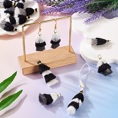 12Pcs 3 Styles Polycotton(Polyester Cotton) Tassel Pendant Decorations FIND-TA0009-05-1
