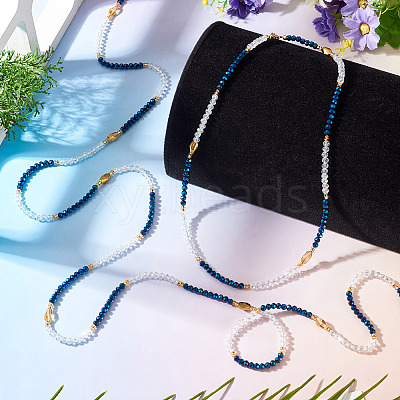 Glass Beaded Adjustable Waist Chains for Women AJEW-TA0005-78A-1