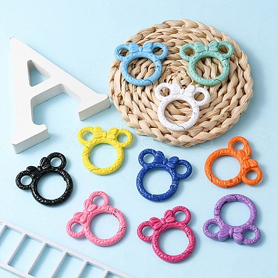 10Pcs Spray Painted Alloy Spring Gate Rings FIND-YW0001-59-1