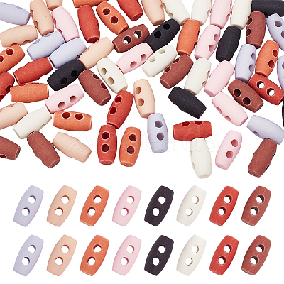 64Pcs 8 Colors Plastic Buttons BUTT-FG0001-36-1