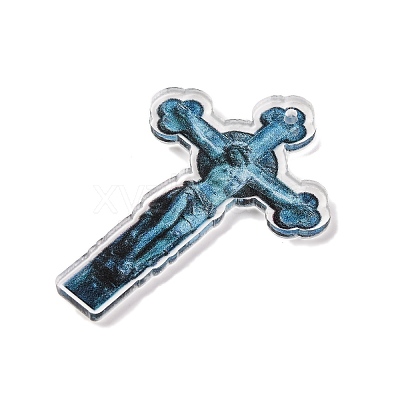 Opaque Acrylic Cross Theme Pendants OACR-I010-04D-1