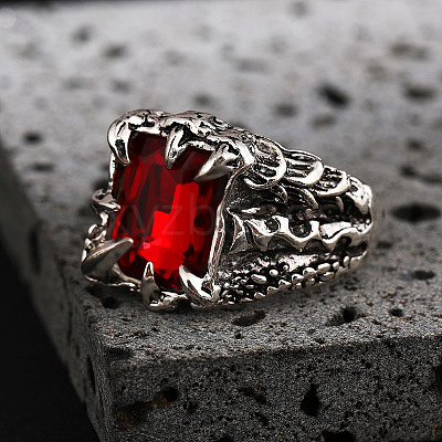 Alloy Rhinestone Cuff Rings for Men FS-WG503BD-01-1