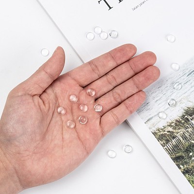 Transparent Glass Cabochons GGLA-R026-8mm-1