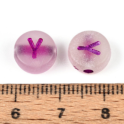 Luminous Frosted Acrylic Beads FACR-T008-02Y-1