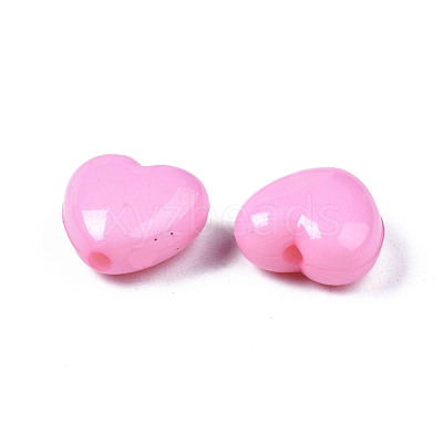 Pearl Pink Heart Acrylic Beads X-SACR-10X11-11-1