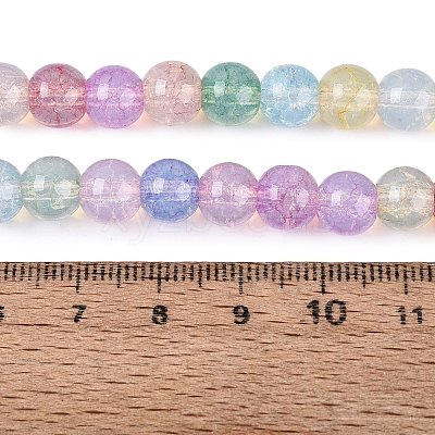 Baking Paint Crackle Glass Beads Strands GLAA-Q106-03A-14-1