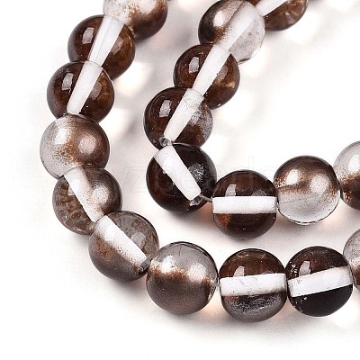 Baking Paint Transparent Glass Beads Strands DGLA-N011-10mm-09-1