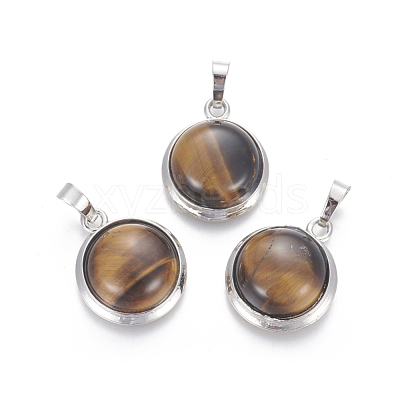 Natural Tiger Eye Pendants G-L512-B04-1