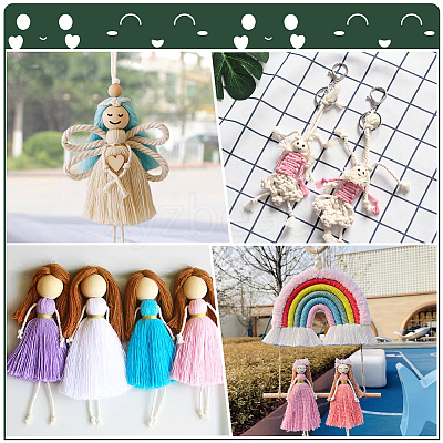 90Pcs 6 Styles Printed Wood European Beads WOOD-PH0002-89-1