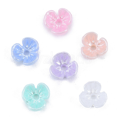 Resin Imitation Pearl Bead Caps X-RESI-N036-01B-1