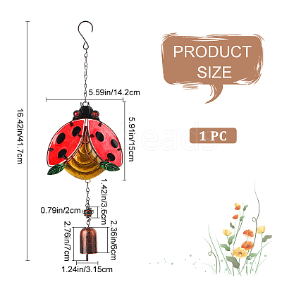 Glass Wind Chimes HJEW-WH0042-90B-1