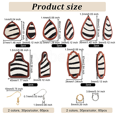 DIY Zebra Print Pattern Earring Making Kit DIY-OC0009-84-1