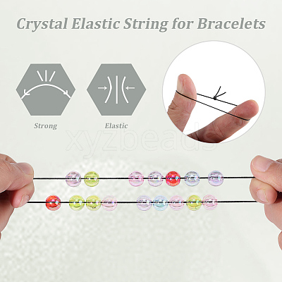 2Rolls 2 Colors Round Crystal Elastic Stretch Thread EW-PA0001-01A-1