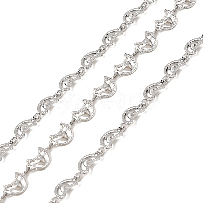 304 Stainless Steel Moon Link Chains CHS-K026-01E-P-1